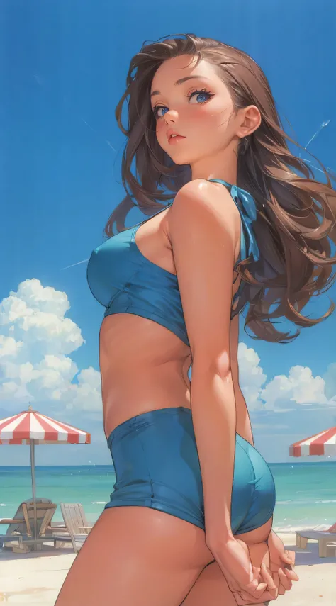 (best quality, masterpiece:1.2), illustration by hajime sorayama, perfect body, hyperfeminine curves