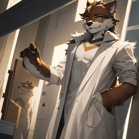 highres, paid reward available, unparalleled masterpiece, street(highly detailed beautiful face and eyes)absurdres, perfect anatomy, good lighting, volumetric lighting, cinematic shadow(angelic handsome 1boy, kemono, solo focus, single, Smiling embarrassed...