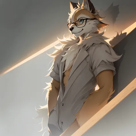 highres, paid reward available, unparalleled masterpiece, street(highly detailed beautiful face and eyes)absurdres, perfect anatomy, good lighting, volumetric lighting, cinematic shadow(angelic handsome 1boy, kemono, solo focus, single, Smiling embarrassed...