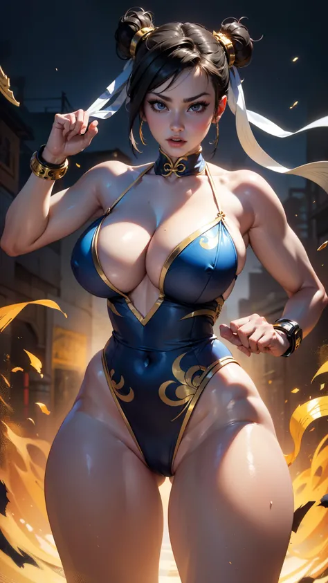 (Crie uma obra-prima hiper-realista da sexy Chun-Li, the iconic character from the sixth Street Fighter game). Capture your dynamic fighting stance and powerful kicks with exquisite detail, Flexible body. (roupa sexy, erotic costume, buceta marcada, buceta...