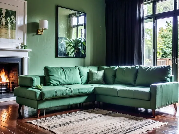 realistic , Green Living Room