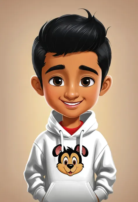 Create me a logo mascot of an animated  where the boy has black hair, con barba, sudadera negra  y amante de la naturaleza rodeado de diferentes animales y abajo tenga las letras HECTOR. En la esquina superior llevar Community tours.