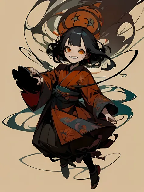 ((festival)), Outline yellow, ((fear of jumping)), scribble, nightmare, doll-like face, cartoon style, rough sketch, Horror elements, (masterpiece), (High resolution), (super delicate), (clear), Comic book style illustrations, (drawing style), warm color, ...