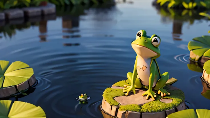 frog at the edge of the pond