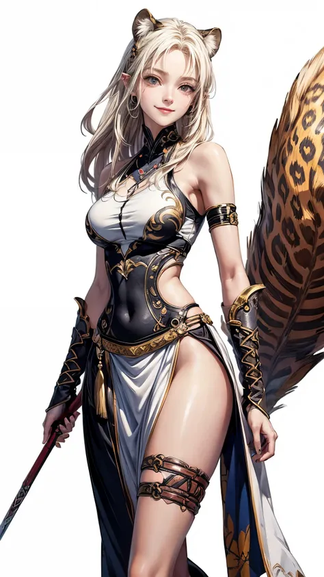 (Masterpiece, best quality), detailed, ((character art, full of details, Anime Babe, Wallpaper, Game Illustration, Animagine XL Babe, Fan Art, Animated)), (AFK_Arena, Antandra, cheetah girl)), (1woman, female), ((simple tribal clothes, rough desert tribal ...