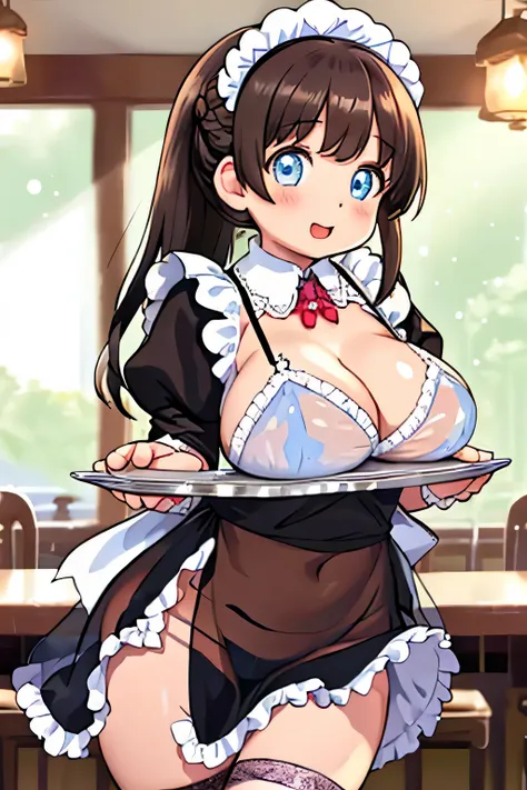 highest quality、High resolution、detailed background、cute teenage girl、(three women)、brown hair、bob cut、braided ponytail、(huge breasts:1.3)、realistic、perfect body line、pink floral embroidered panties、No bra、plump nipples、Attractive big buttocks、
Cafe with a...