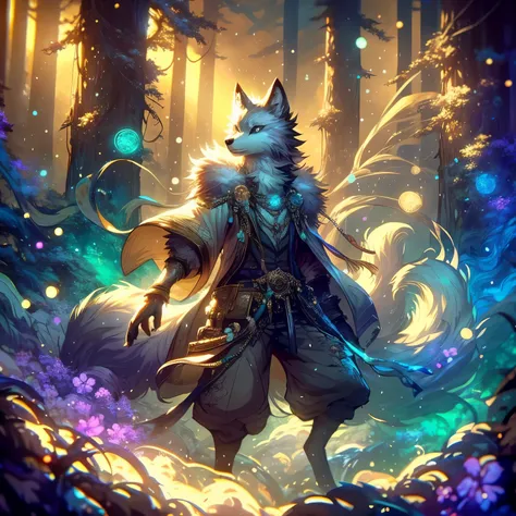 anime, anime, Fox, fantasy, art, forest, forest, forest, Fox, forest, Fox, forest, forest, forest, forest, Fox,, dark Fox mage, epic fantasy art style, epic fantasy digital art style, detailed digital 2d fantasy art, epic fantasy style art, furry fantasy a...