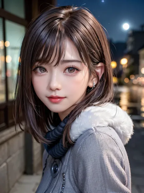 (highest quality:1.4、Add intense highlights to your eyes:1.4、short and shiny hair:1.4 )、1 girl、alone、short black hair、scarf、light brown eyes、droopy eyes:1.5、short hair、Jacket、coat、Winter clothes、hat、lips、lip gloss:1.4、bangs、closed mouth、Big eyes、eyelash、((...