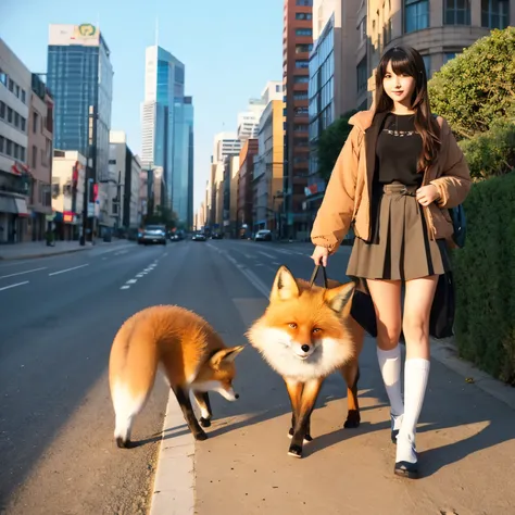 Anime girl,cute,fox,big  and tall