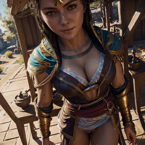 very nsfw, extremely detailed kassandra assassin's creed universe sexy pose, revealing clothing,