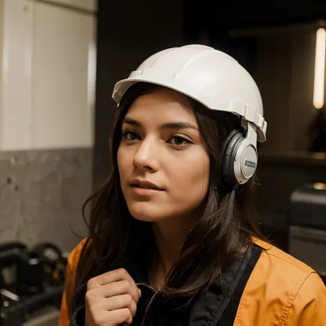 Work safety helmet with earmuffs