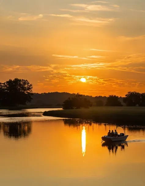 Golden pond，sunset，sparkling，Backlighting equipment for couple on boat:SonyA77(Standalone) [SONY（Sony）digital camera]  lens:70-300mm F4-5.6 SSM time:2017-09-24 17:37:02 Shutter:1/8000 aperture:F/6.3 focal length:300mm sensitivity:0  