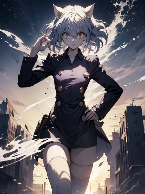 image prompt structure high quality work, pixiv, concept art, create visually stunning wall art featuring neferpitou from the an...