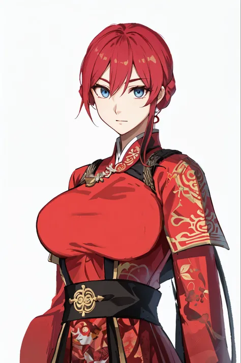 One was wearing a red dress、Cartoon image of woman holding sword, Ayaka original god impact, fox and bush, Katsushika,  Ayaka game genshin impact, Kushat Garland, heroine  :8, Tik, Kitsune-inspired armor,  Highest rated on pixiv，Three Kingdoms style，female...