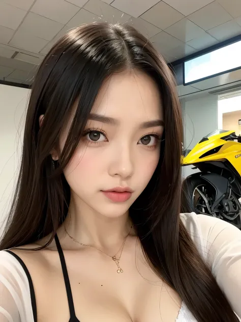 Kim Jennie con el cabello rubio claro, con rulos de color rubio claro en la puntas, con los ojos de color negro, pale white skin, piel con tonos rosas suaves, con un maquillaje suave y bonito, piel bonita, ojos bonitos, nariz respingada y bonita, labios gr...