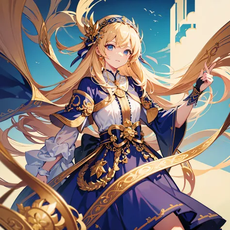 (masterpiece, highest quality), intricate details, 8K, art station, wallpaper, official art, head band, sharp focus,, 1 girl,perfect finger