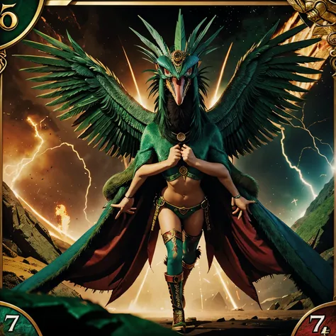 Quetzalcoatl as a Yugioh monster card 