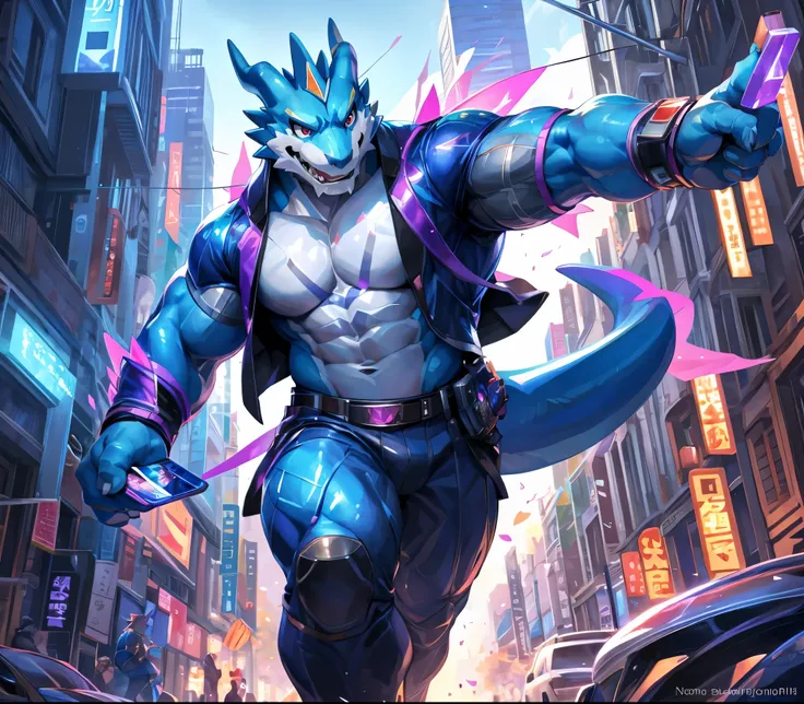 masterpiece,high quality,anime,detailed eyes, male exveemon, great physique,strong arms manly, in the big school, walking in the...