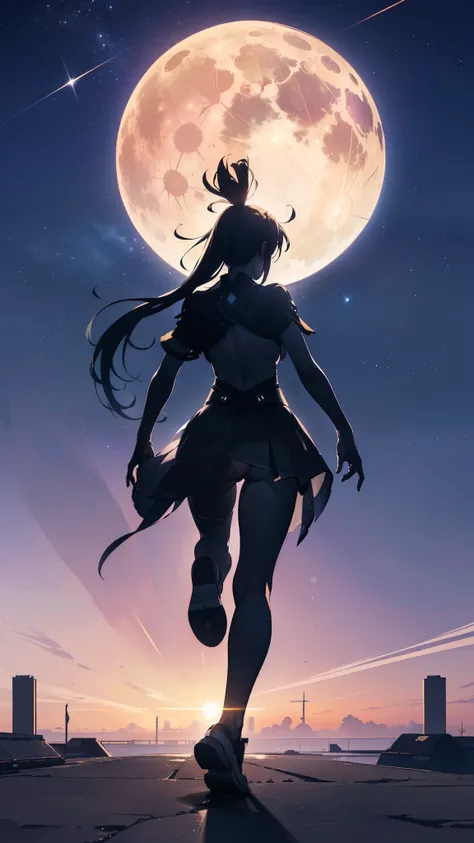 ((32k)), ((best quality)), ((ultra high res)), ((HDR)), ((UHD)), ((extremely detailed CG)), ((unity 32k wallpaper)), ((best quality starry sky)), ((best quality full moon)), (((best quality back))), ((best quality town)), ((((silhouette)))), (((silhouette ...