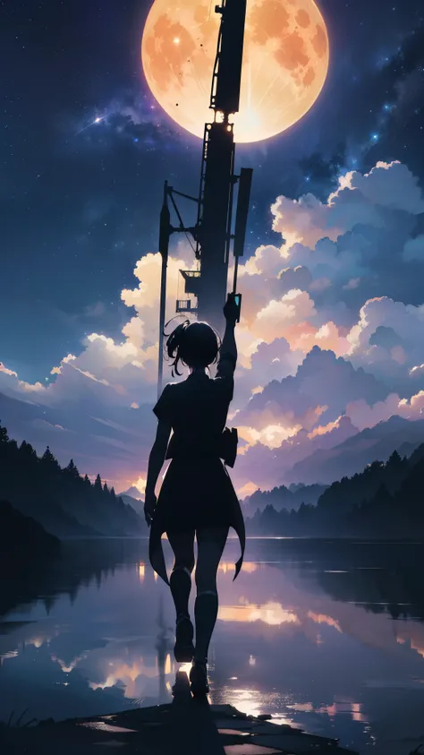 ((32k)), ((best quality)), ((ultra high res)), ((HDR)), ((UHD)), ((extremely detailed CG)), ((unity 32k wallpaper)), ((best quality starry sky)), ((best quality full moon)), (((best quality back))), ((best quality town)), ((((silhouette)))), (((silhouette ...