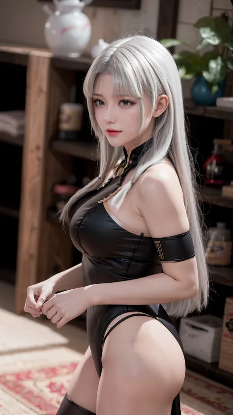 Walnut,vampire,assassin,charming,Mature,Sexy,thin,Qi bangs,long hair,Antenna bangs,double tail,高double tail,Bangs cover one eye,frightened,angry,Smile,blush,red nose,drunk,eyes straight,exquisite eyes,red lips,perfect face,Cross your arms across your chest...