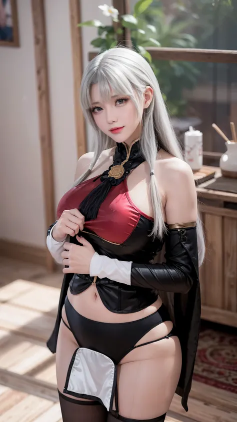 Walnut,vampire,assassin,charming,Mature,Sexy,thin,Qi bangs,long hair,Antenna bangs,double tail,高double tail,Bangs cover one eye,frightened,angry,Smile,blush,red nose,drunk,eyes straight,exquisite eyes,red lips,perfect face,Cross your arms across your chest...