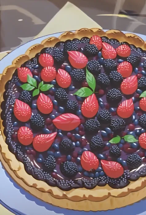 Bakery food, a irresistible tarte with fresh berrys on the top