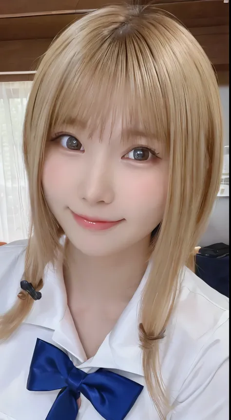 very beautiful shiny cute face、Glossy beautiful white skin、shining cheeks、Pale sky blue eyes that shine brightly、cheek highlights、terrible face、cheek gloss、double eyelid、Very long shiny dazzling bright blonde silky straight hair、sexy 18 year old、Cute beaut...