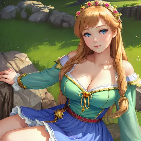 (((masterpiece, highest quality, Super detailed))), 1 girl, Anna of Arendelle, 10 years old, medium breasts, realistic anime, hentai sexy, full body, cleavage