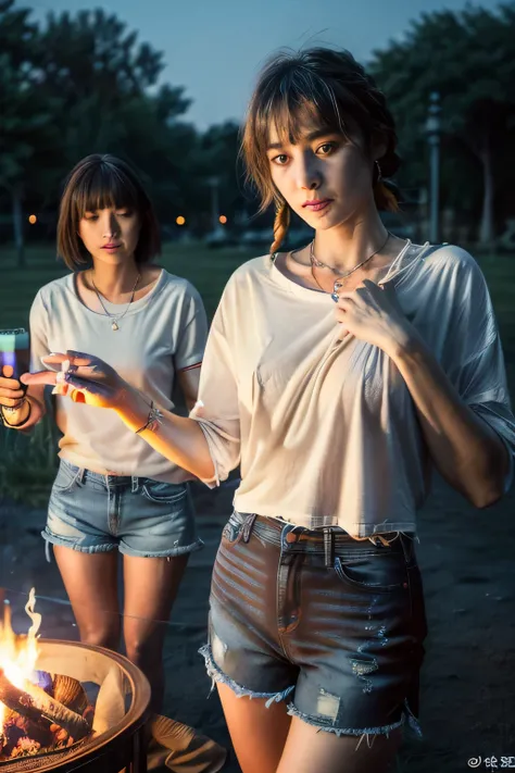 (masterpiece:1.4), (best quality:1.4) ,8K,cinematic lighting,((best quality)), (masterpiece) , (realistic shadow) , (depth of field),(intricate details:1.4), (Solo Beauty Idol Girl,),(brown short side ponytail with asymmetrical bangs:1.3),Happy smiling fac...