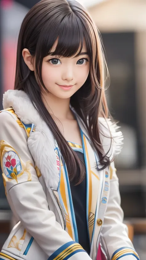 ((sfw: 1.4)),((detailed face, professional photography)), ((sfw, idol uniform , mic , stage, smile)), (( 1 girl, flat chest)), u...