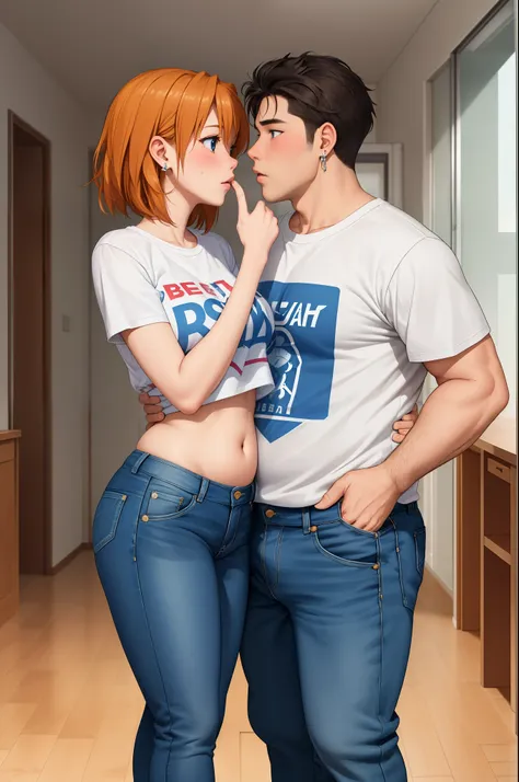 (masterpiece, best quality, high quality), professional artwork, well drawn, intricate details,(((a big boy and a girl looking a...