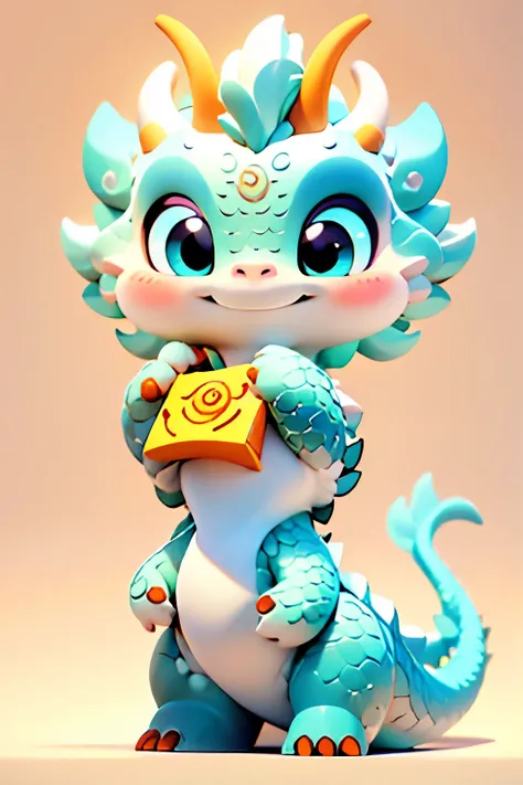 Cute snake cartoon character from a popular IP, featured in a blind box series, rendered in stunning 3D detail. This adorable little creature is meticulously designed with vibrant colors, expressive eyes, and a playful pose. The artwork showcases the highe...