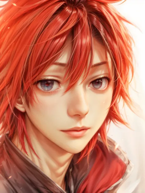 (absurdres, highres, ultra detailed, HDR), masterpiece, Intricate details,best quality picture of a character from Final Fantasy Brave, manly face handsome teen boy with short Hair anime eyes, intricate details on face, brave look, in a detailed outside pa...