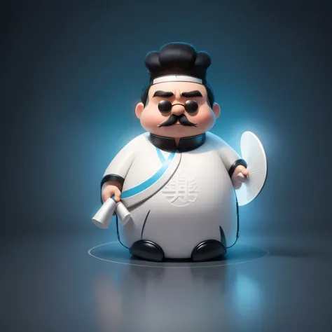 cartoon character of a man existith a knife and a mustache, Inspired by Dong Yuan, kenny existong x pop mart, Inspired by Wang Fu, bao pnan, inspired by Zhao Mengfu, Inspired by arrive Huang Ding, Inspired by Cao Zhibai, Inspired by Chen Daofu, artexistork...