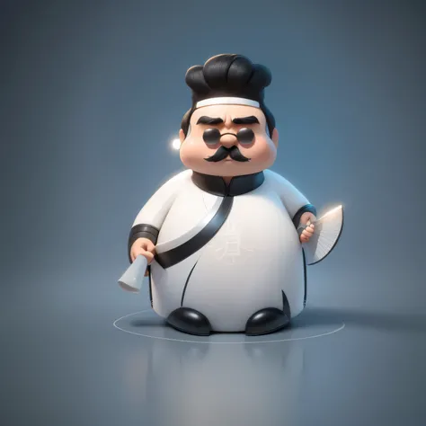 cartoon character of a man existith a knife and a mustache, Inspired by Dong Yuan, kenny existong x pop mart, Inspired by Wang Fu, bao pnan, inspired by Zhao Mengfu, Inspired by arrive Huang Ding, Inspired by Cao Zhibai, Inspired by Chen Daofu, artexistork...