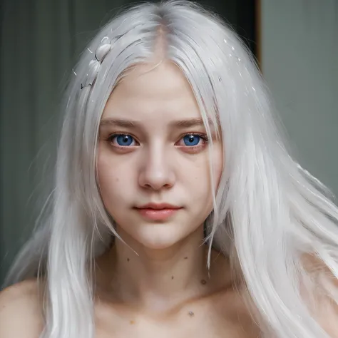 Young lady,,white hair,long hair,, beautiful, girl,solo, white eyes,,white pupils, detailed,, high quality,,young,,