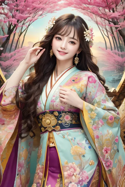 (masterpiece、highest quality、highest quality、official art、beautiful beautiful:1.2)、(1 girl)、very detailed、(fractal art:1.3)、Colorful、most detailed,(Pose with movement:1.4)、Details Beautiful and delicate face、Beautiful details and delicate eyes、very fine re...