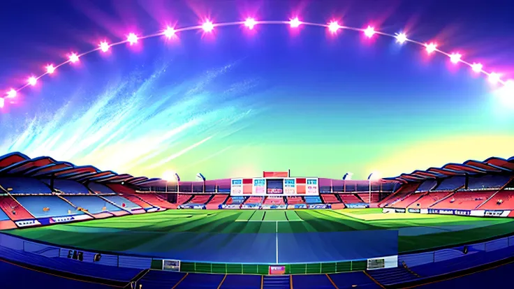 arafed view of a soccer stadium with a lot of people, stunning atmosphere, epic stunning atmosphere, beautiful atmosphere, blue and white team theme, vibrant atmosphere, gorgeous atmosphere, real atmosphere, very epic atmosphere, great atmosphere, 3d, the ...