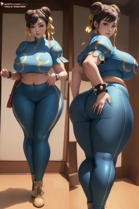 ((masterpiece)), ((photorealistic)), ((8k wallpaper)), (best quality), (one image), ((perfect quality)), ((solo)), (detailed eyes), girl, front view, ((Chun Li)), very beautiful, young, pose: (sexy pose, shy pose, standing, front view), face : (young, (mak...