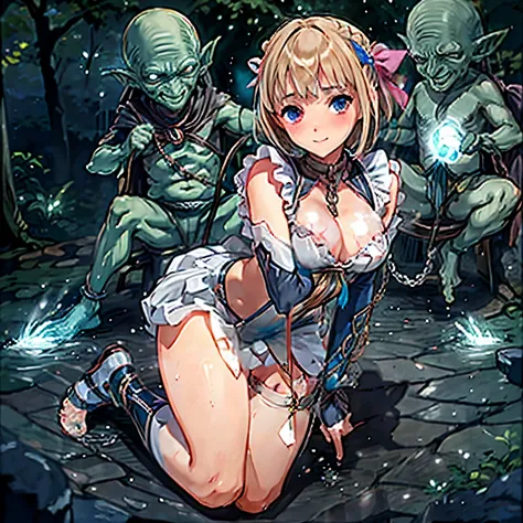 masterpiece, goblinriding, a goblin is riding a girl, goblin, mutiple goblins, goblins, (all fours), 1girl, (magical girl:1.1), ...