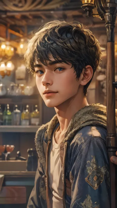 (absurdres, highres, ultra detailed, HDR), masterpiece, intricate details, best quality close-up picture of young Filipino boy with a perfect face, smirks, a boy with handsome looks, cool casual outfit, short hair, anime eyes, matured teen, fantastic outfi...