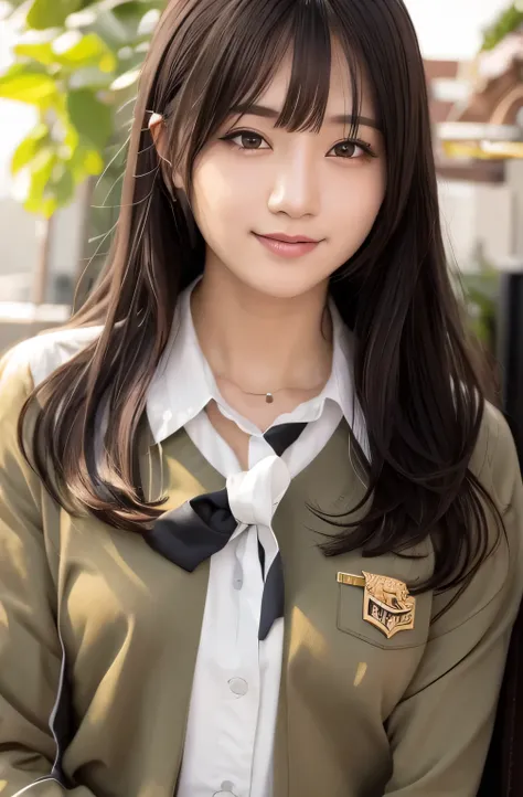 Arab asian woman in uniform posing for photo, realistic young gravure idol, Young beautiful girl gravure idol, young gravure idol, young sensual gravure idol, Nam Jae Young, cute korean actress, Another close up of Iwakura, Portraits of Korean female idols...