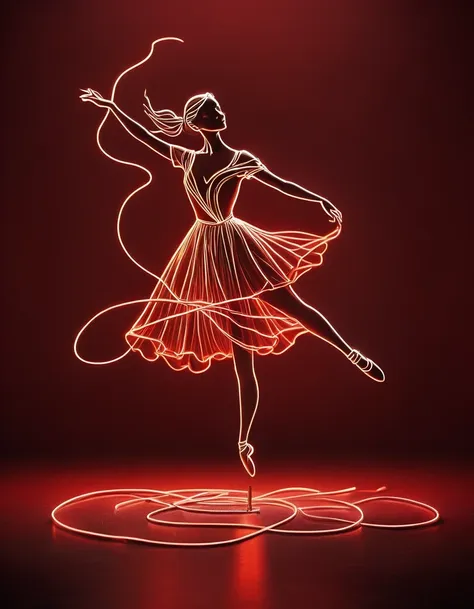 candle, red background, digital art style, simple lines
silhouette of a ballet dancer dancing beautifully, flame dancing with th...