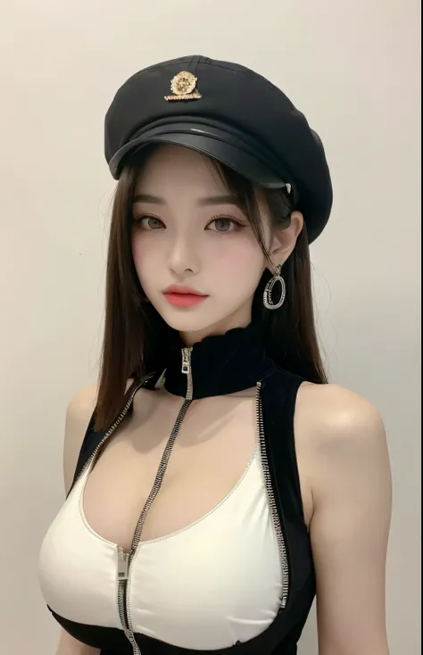 (lifelike,high resolution：1.3）， A slim girl， The face shape and eyes are super delicate,black头发,red glossy lips,(beautiful face), (best quality), (Super detailed), (Extremely detailed CG unified 8K wallpaper),(White background),sexy look,big eyes,(standing...