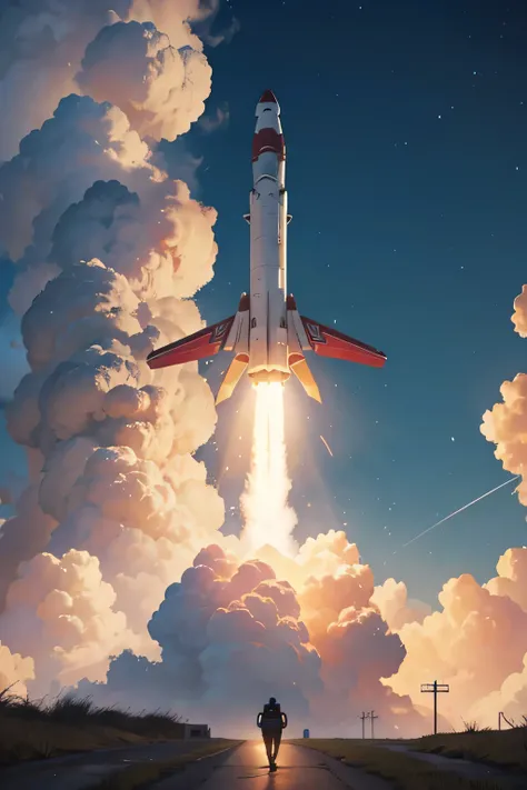 A rocket in launch