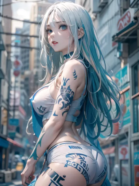 (photorealistic:1.8, highest quality:1.8,8K masterpiece:1.8,High resolution,muste piece:1.8,RAW Photos,cinematic lighting),No split screen, cyber punk、Back alley of the city at night、rain-soaked ground、vapor、
(1 android girl:1.3)、Completely naked、full body...