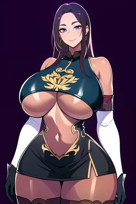 ultra realistic 8k cg, masterpiece, (( intricate detail, highly detailed, fine details best quality, hyperdetailed face)), gigantic breasts ,beautiful lighting, absurdres, BoaHancockV2,  1girl, solo, black hair, long hair, jewelry, closed mouth, ), (chines...