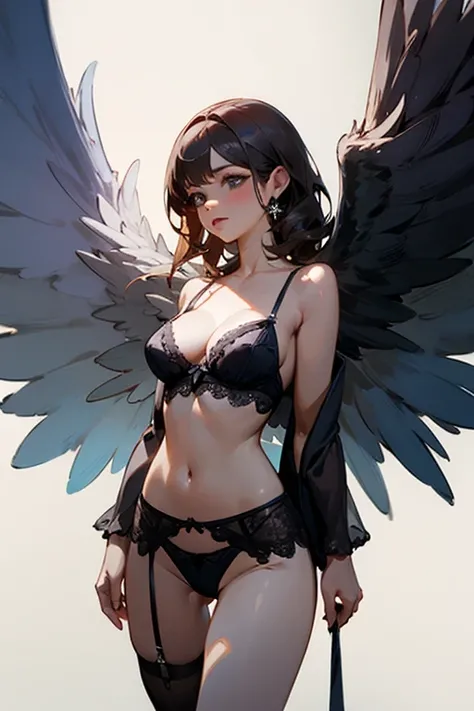 Woman with wings in lingerie 