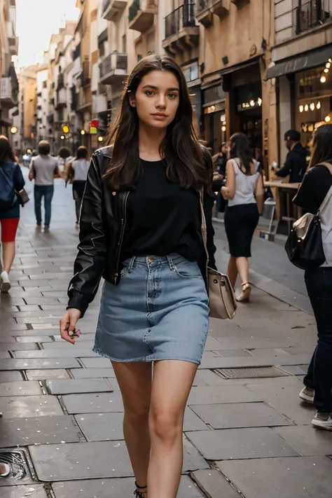 25 year old girl walking through Barcelona